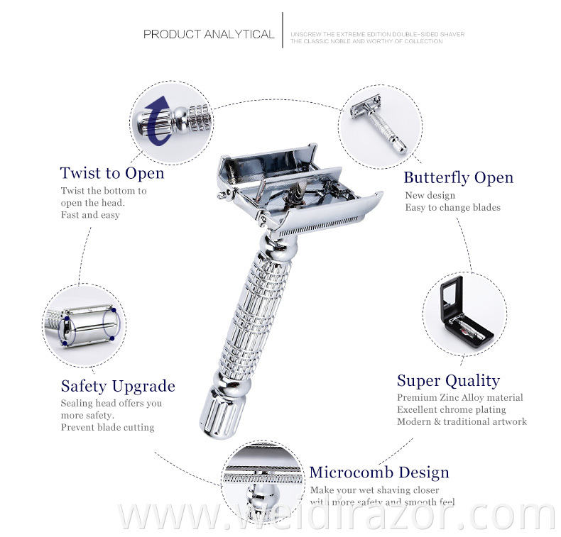 Professional Butterfly Safety Razor Highest Quality Wet Shaving Safety Razor